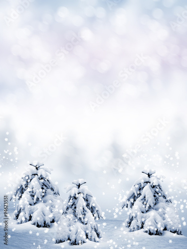 Christmas card. winter Landscape © alenalihacheva