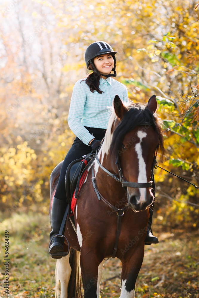 Happy woman on horseback Happy woman on horseback
