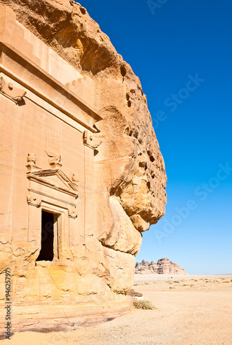 Saudi Arabia, Madain Saleh, the archaeological site with the Nabatean tomb of...