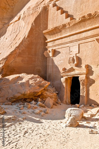 Saudi Arabia, Madain Saleh, the archaeological site with the Nabatean tomb of...