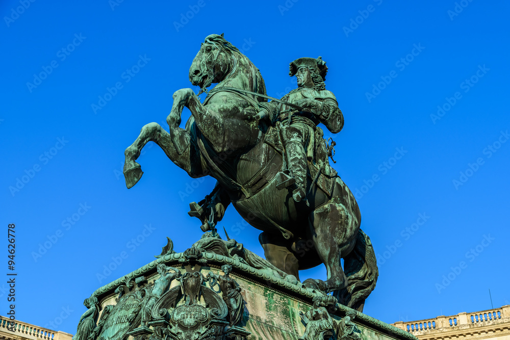 Statue Of Prince Eugene of Savoy In Vienna, a general of the Imperial Army and one of the most successful military commanders in modern European history.