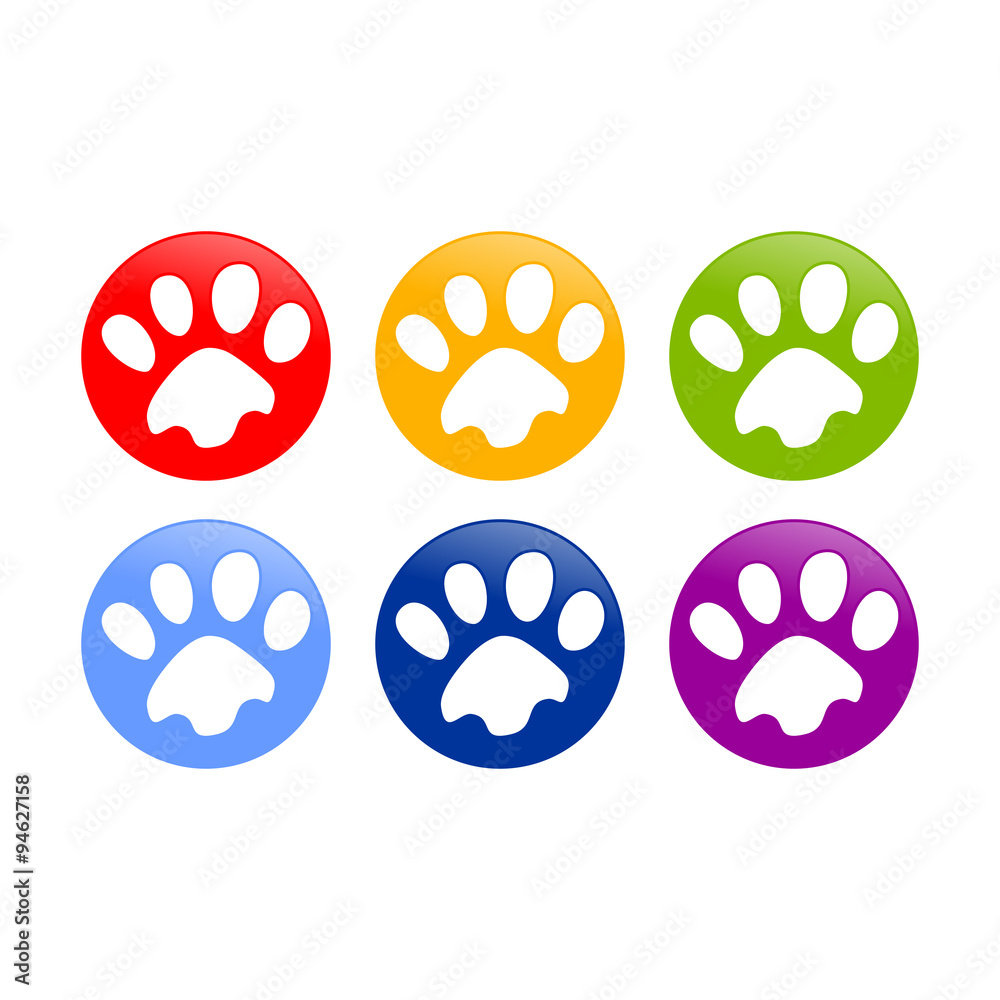 Dog Paw Prints Circl Icons Dog Paw Prints Circl Icons