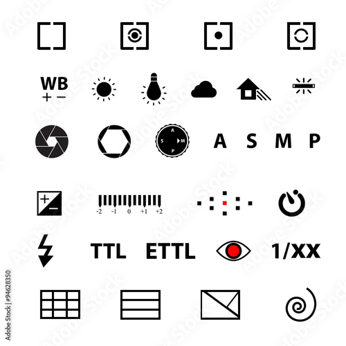 camera menu function symbol  set