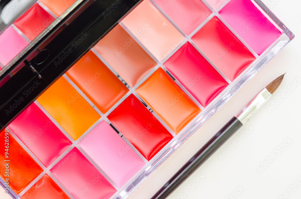 Lipstick and lipgloss makeup palette. Lipstick and lipgloss makeup palette.