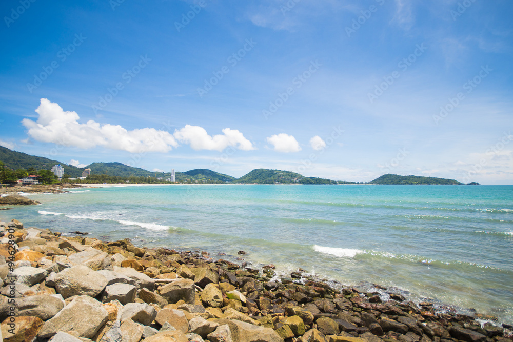 coastline with an old stone