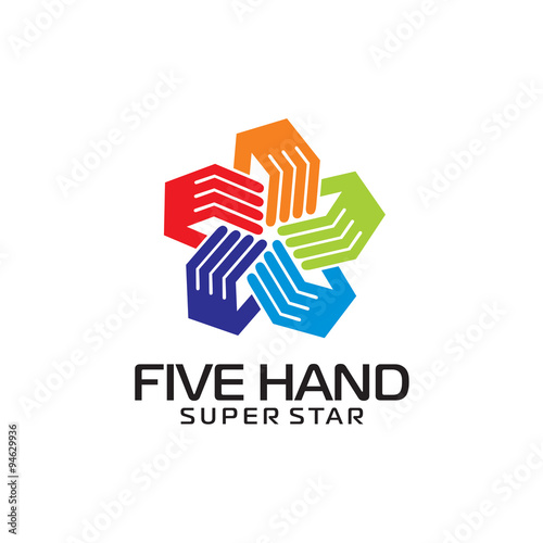 Five Hand star logo icon