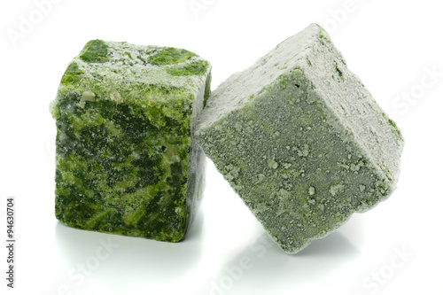 blocks of frozen spinach