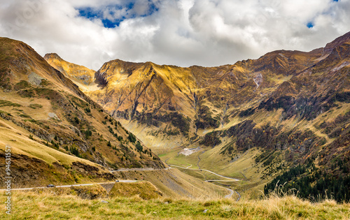 Transgarasan Road on the Fagaras Pass situated in Romania. Photo taken in October 2015 photo