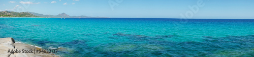 Sea Horizon seen from Scoglio di Peppino. Panoramic view, sunny and blue sea