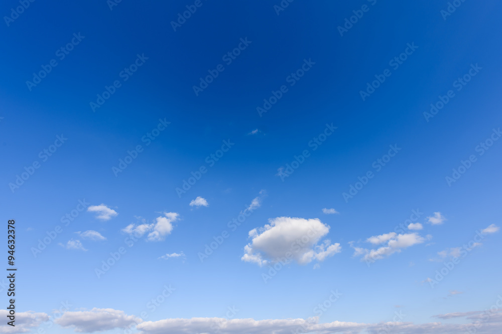 Beautiful blue sky with white clouds in the autumn