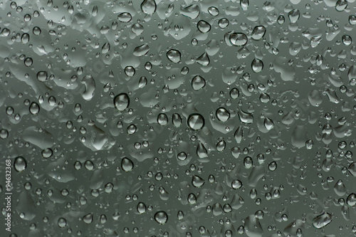 Abstract Water drop on glass mirror background.