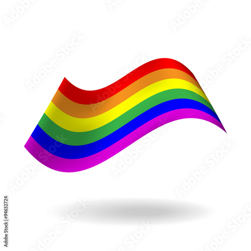 flying wave rainbow flag symbol -vector