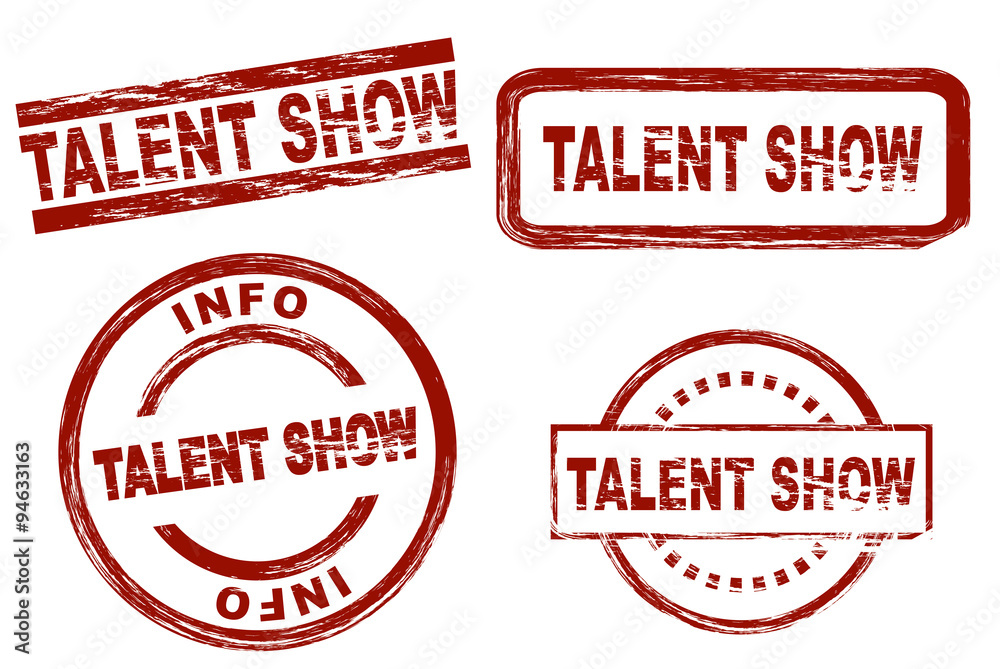 Set of stylized stamps showing the term talent show. All on white background. Set of stylized stamps showing the term talent show. All on white background.