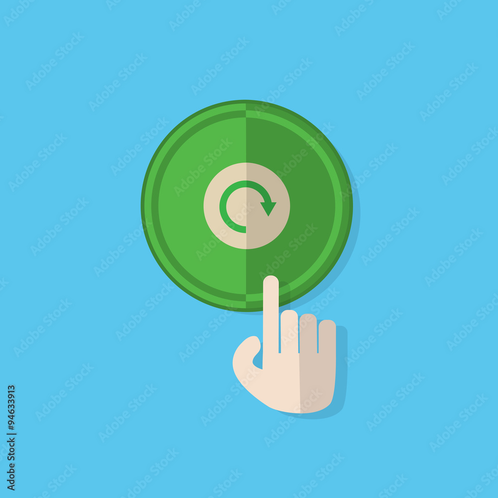 finger hand click refresh botton flat icon design finger hand click refresh botton flat icon design