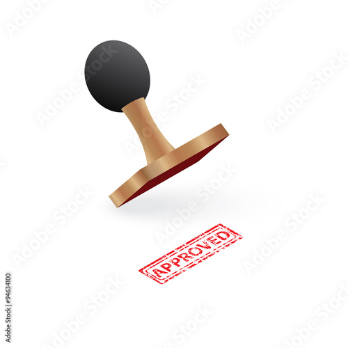 approved rubber stamp red ink