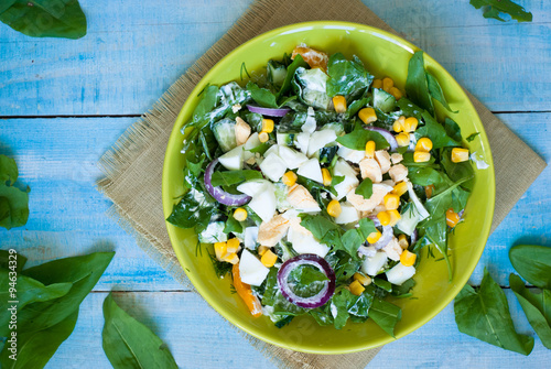 Fresh green salad with sorrel