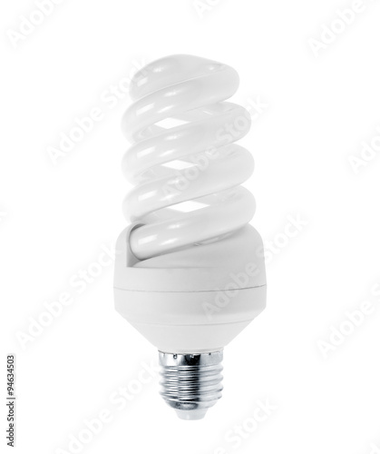 Energy saving light bulb, isolated on white