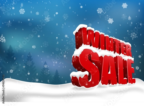 Winter sale on christmas snow