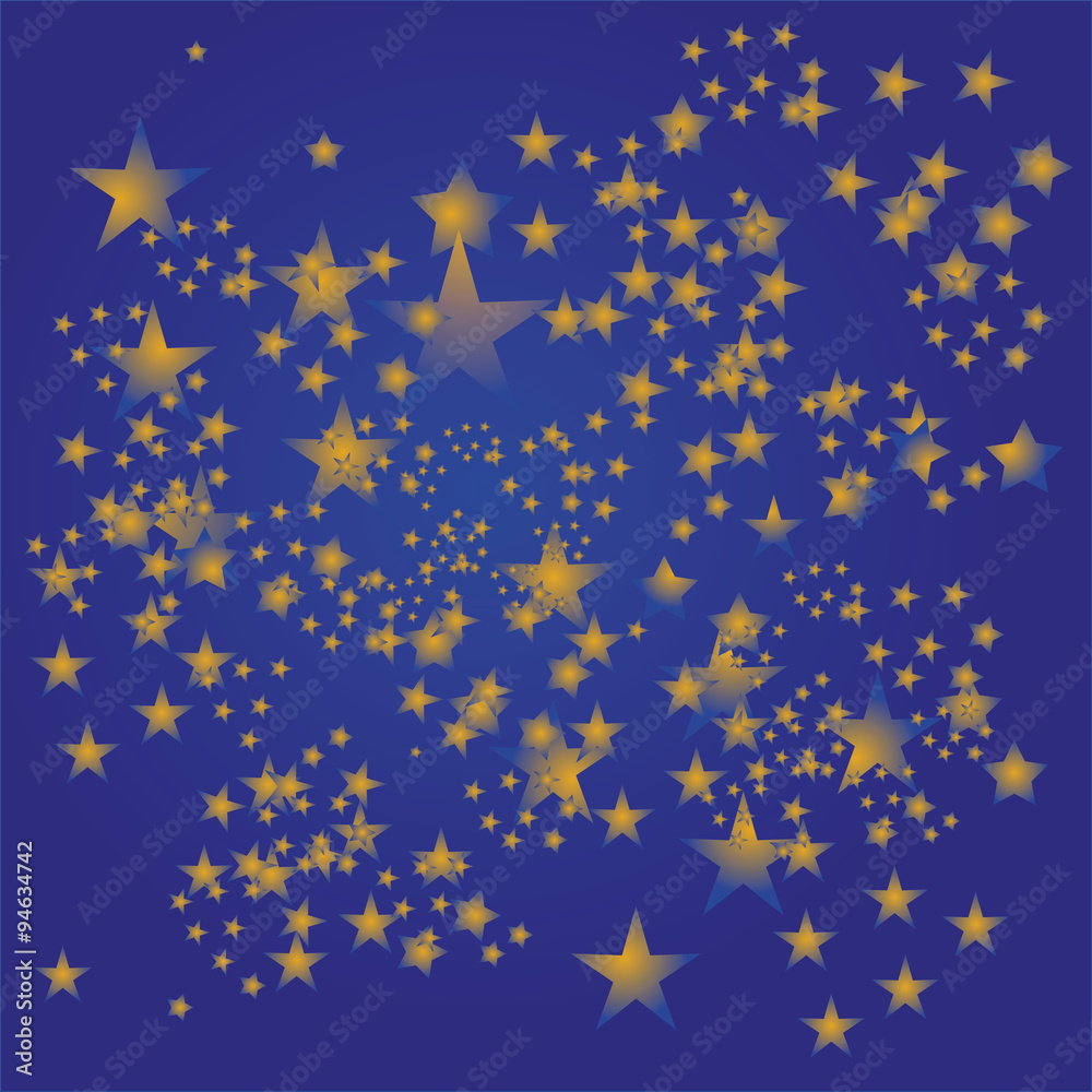 Kleine goldene Sterne am Sternenhimmel
