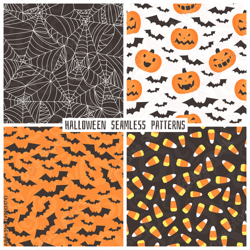 Set of backgrounds in the style of Halloween.