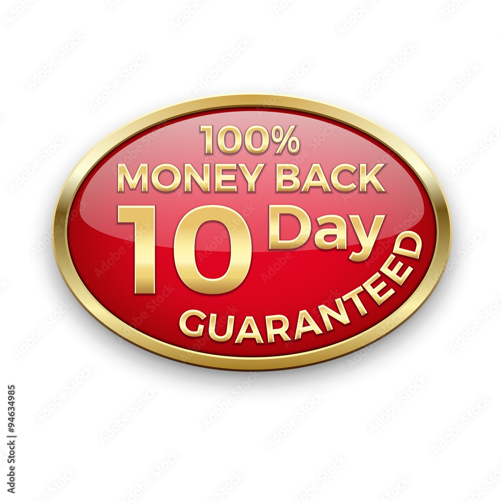 Red money back guarantee button