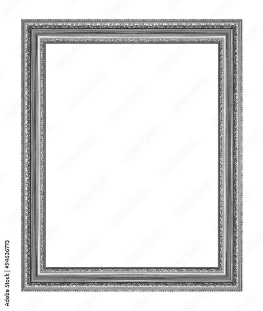 Fototapeta premium The antique silver frame on the white background