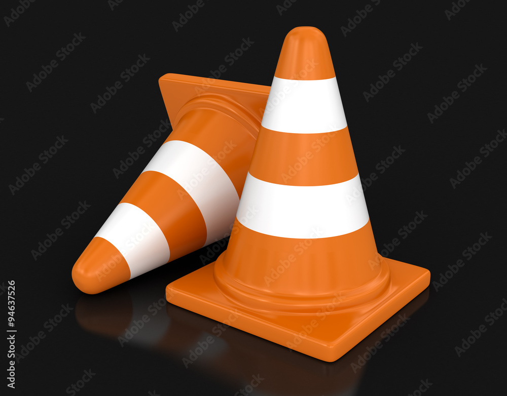 Traffic cones. Image with clipping path Traffic cones. Image with clipping path
