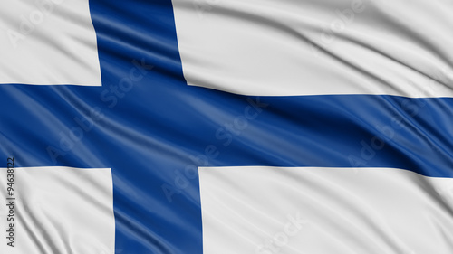 3D Finnish flag with fabric surface texture