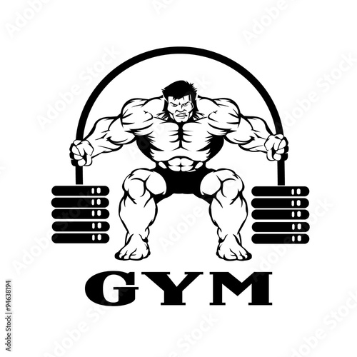 Bodybuilder with barbell