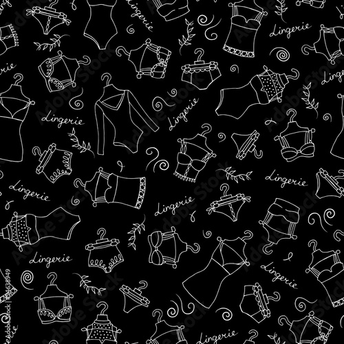 Pattern on the theme of fashion on black color