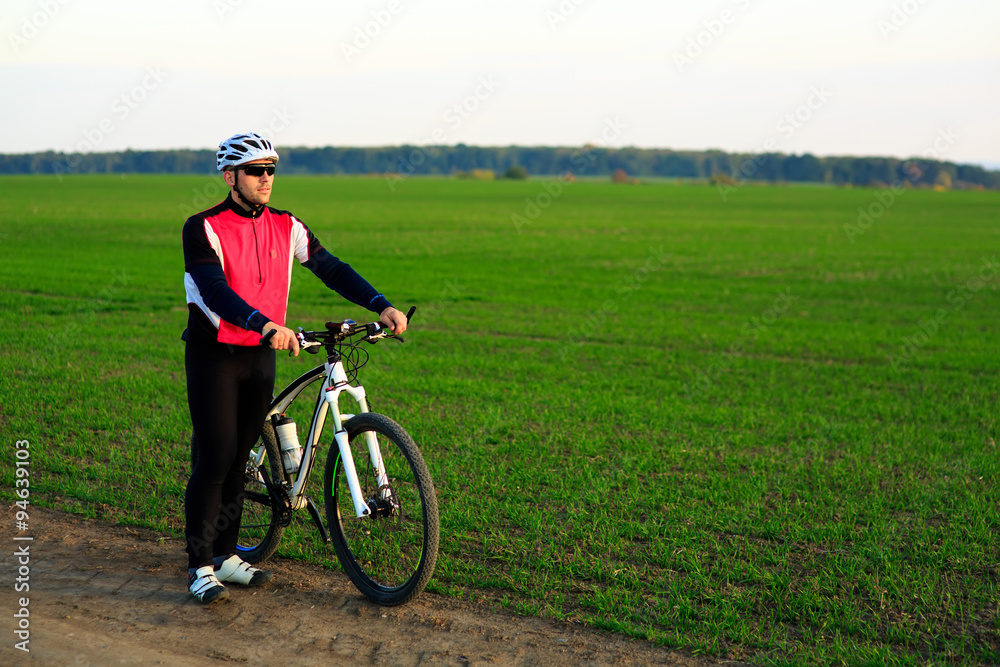 Mountain Bike cyclist riding outdoor Mountain Bike cyclist riding outdoor