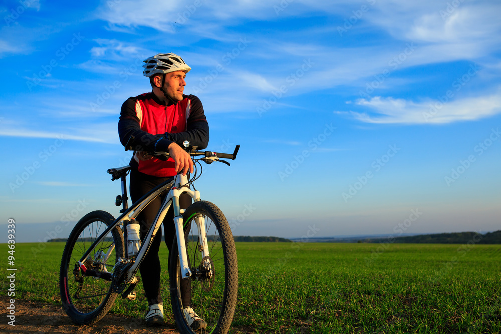 Mountain Bike cyclist riding outdoor Mountain Bike cyclist riding outdoor