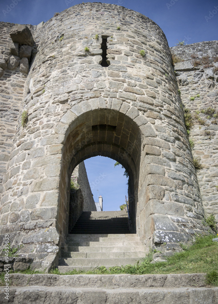 Archway of the City Wall of Dinan, Brittany, France