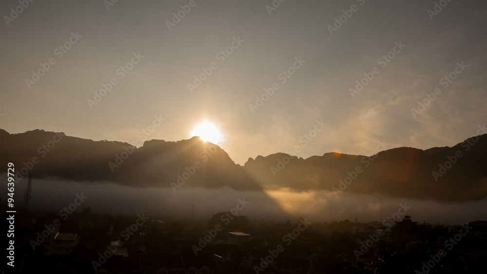 The beautiful mist flowing on valley at Phang Nga, Thailand The beautiful mist flowing on valley at Phang Nga, Thailand