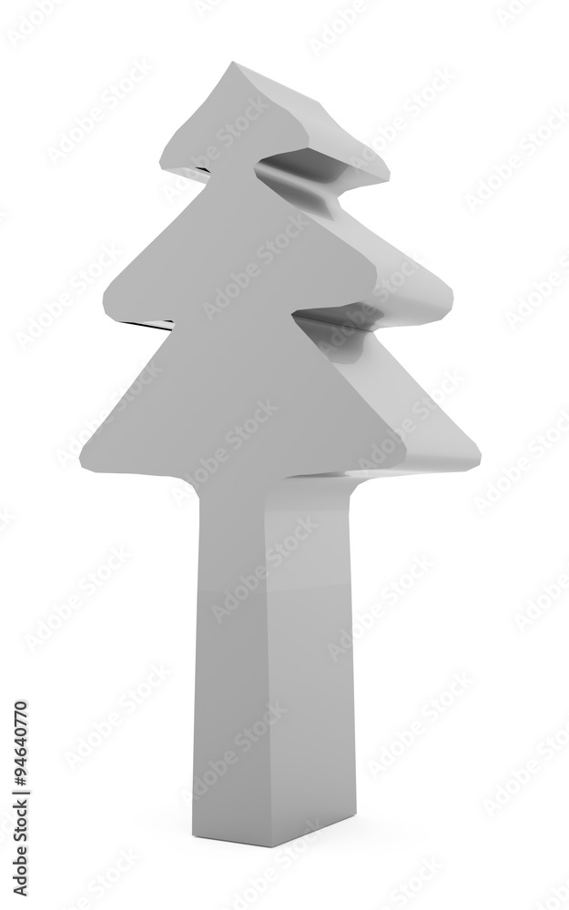 Christmas tree abstract rendered isolated on white background Christmas tree abstract rendered isolated on white background