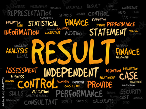 RESULT word cloud, business concept