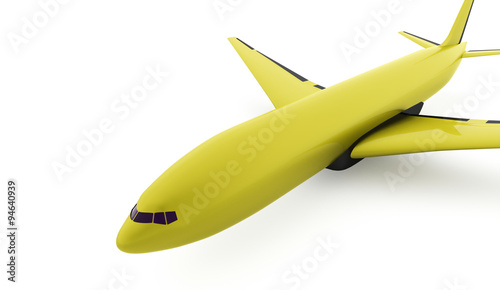 Green aeroplane isolated