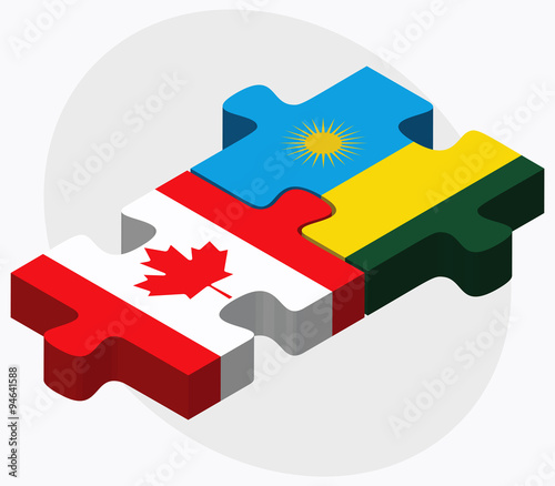 Canada and Rwanda Flags