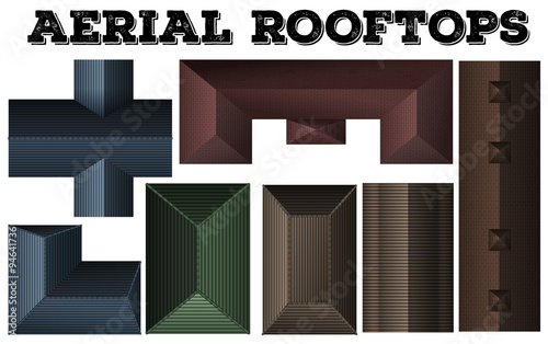 Different design of rooftops