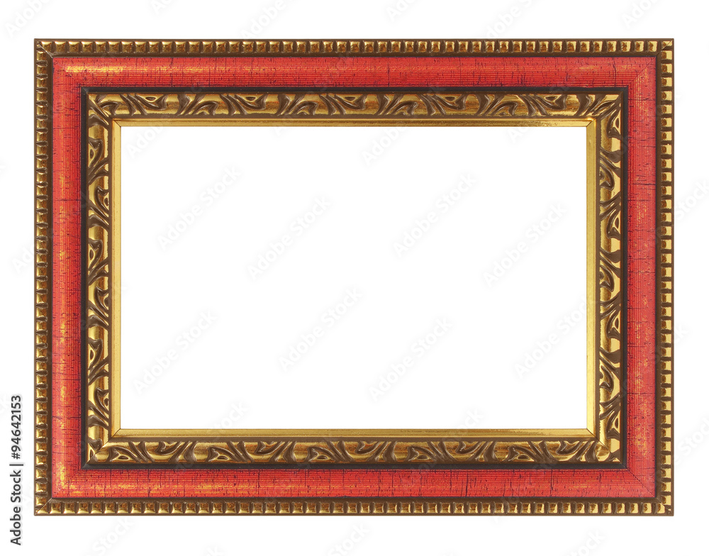 The antique gold frame on the white background The antique gold frame on the white background