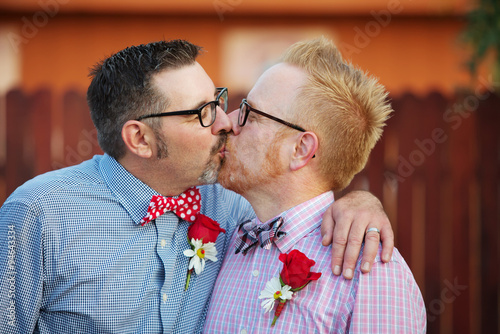 Married Men Kissing photo