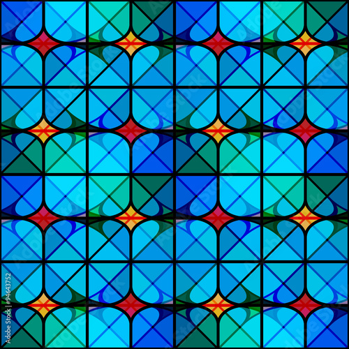 Blue triangle texture seamless pattern. mosaic background