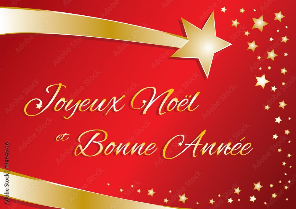 Vettoriale Stock biglietto vettoriale buon natale e felice anno nuovo in  francese | Adobe Stock