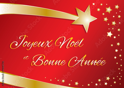 biglietto vettoriale buon natale e felice anno nuovo in francese