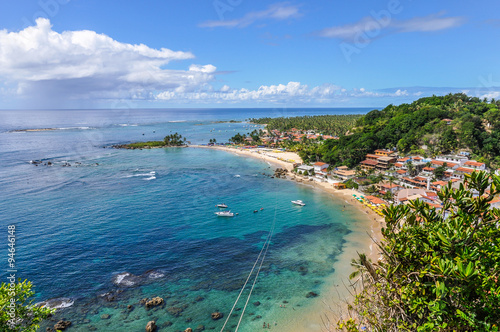 View of First beach in Morro de Sao Paulo, Brazil