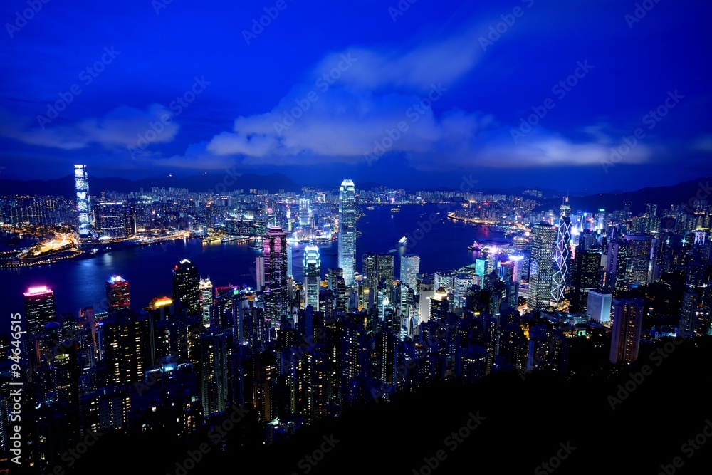 中国・香港　ビクトリアピークからの夜景
