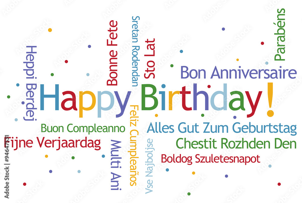 Happy Birthday Word Cloud Stock Illustration Adobe Stock