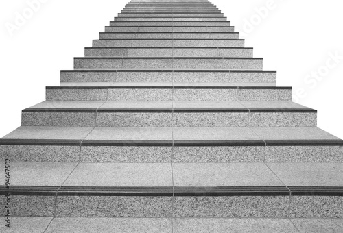 Long stair concrete isolated on white background