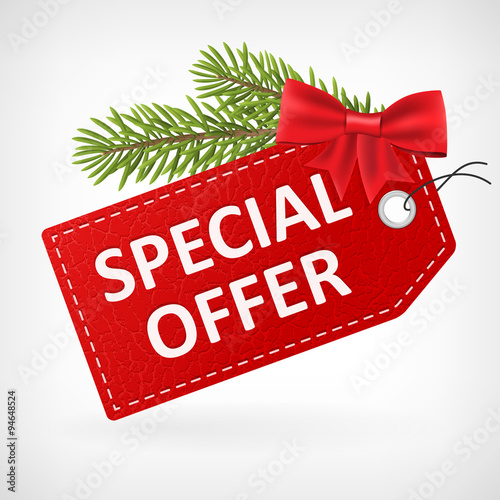 Red leather price christmas labels special offer