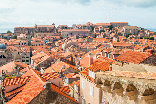 Roofs and old houses in old town Dubrovnik, Croatia 